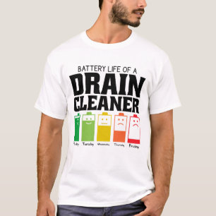 Camiseta Duración De La Batería De Un Limpiador De Drenaje