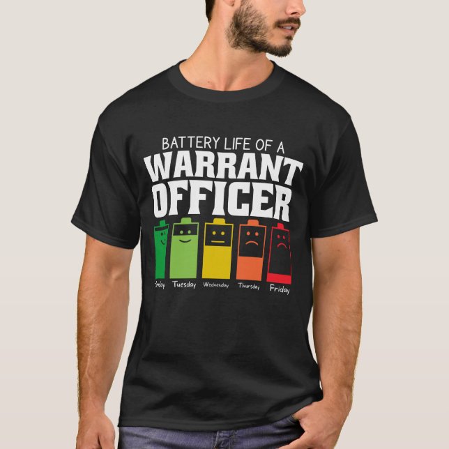 Camiseta Duración De La Batería De Un Oficial De Orden (Anverso)