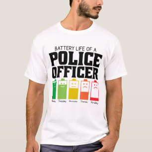 Camiseta Duración De La Batería De Un Oficial De Policía