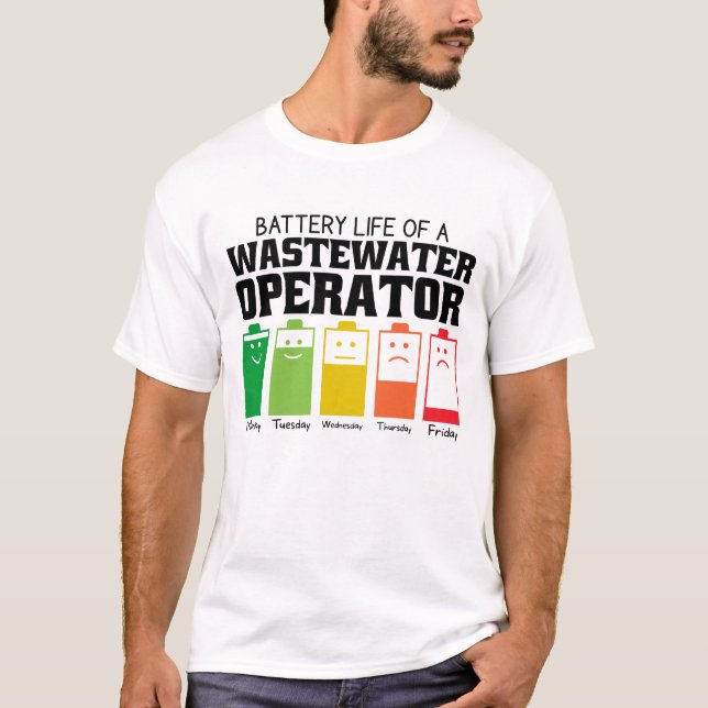 Camiseta Duración De La Batería De Un Operador De Aguas Res (Anverso)