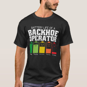 Camiseta Duración De La Batería De Un Operador De Backhoe