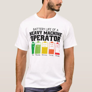 Camiseta Duración De La Batería De Un Operador De Máquinas