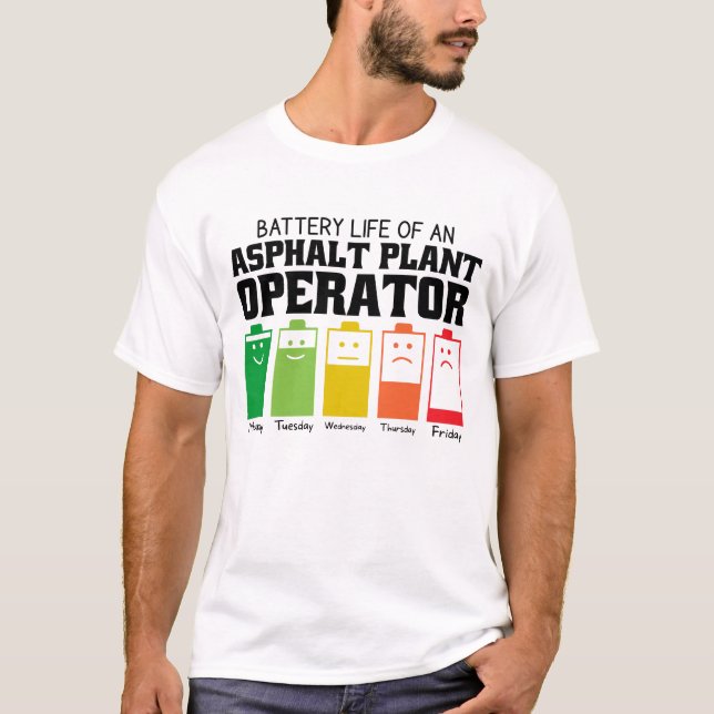 Camiseta Duración De La Batería De Un Operador De Una Plant (Anverso)