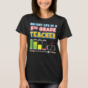 Camiseta Duración de la batería de un profesor de quinto gr