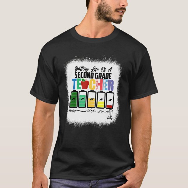 Camiseta Duración De La Batería De Un Profesor De Segundo G (Anverso)