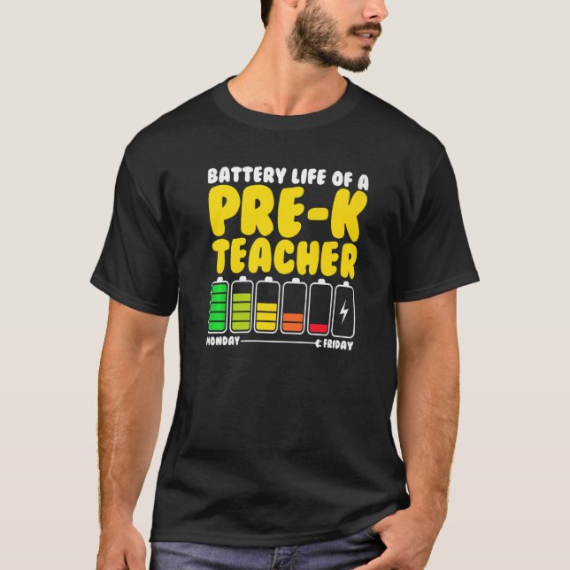Camiseta Duración De La Batería De Un Profesor Preuniversit (Anverso)
