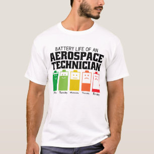 Camiseta Duración De La Batería De Un Técnico Aeroespacial