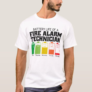 Camiseta Duración De La Batería De Un Técnico De Alarma De 