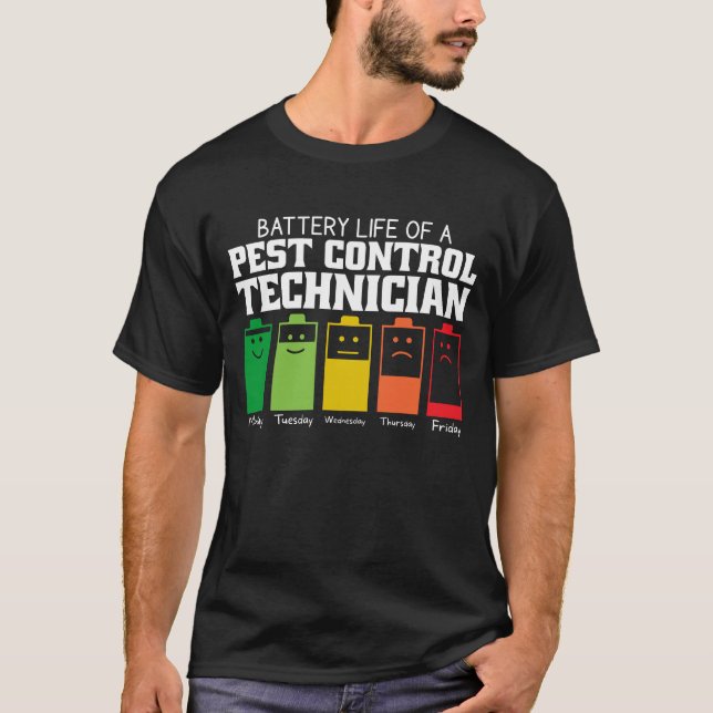 Camiseta Duración De La Batería De Un Técnico De Control De (Anverso)