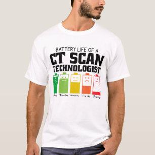 Camiseta Duración de la batería de un técnico de tomografía