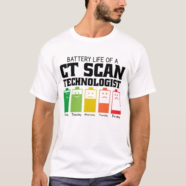 Camiseta Duración De La Batería De Un Tecnólogo De Escaneo  (Anverso)