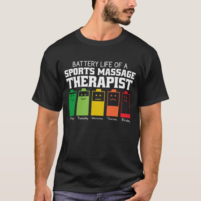 Camiseta Duración De La Batería De Un Terapista De Masaje D (Anverso)