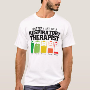 Camiseta Duración De La Batería De Un Terapista Respiratori
