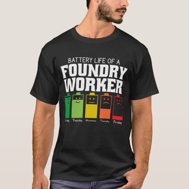 Camiseta Duración De La Batería De Un Trabajador Fundador (Anverso)