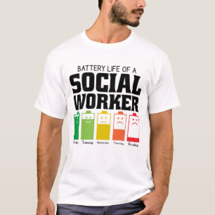 Camiseta Duración De La Batería De Un Trabajador Social