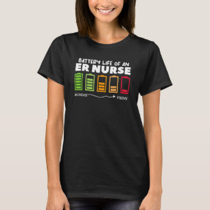 Camiseta Duración De La Batería De Una Enfermera De Urgenci