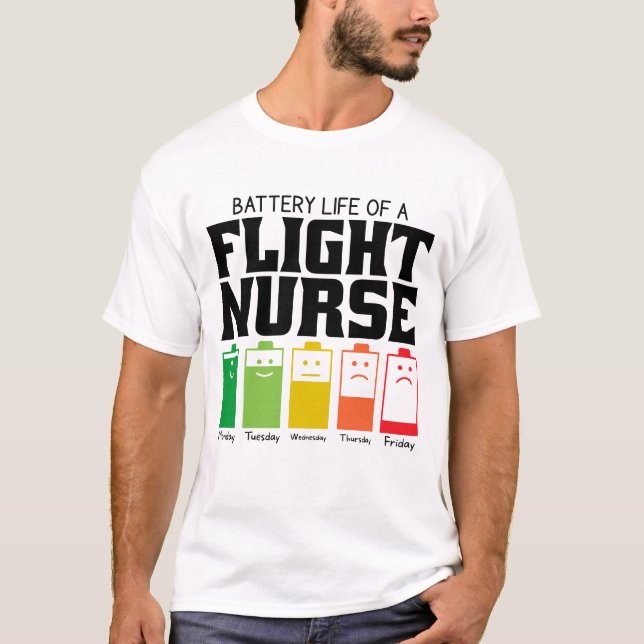 Camiseta Duración De La Batería De Una Enfermera De Vuelo (Anverso)