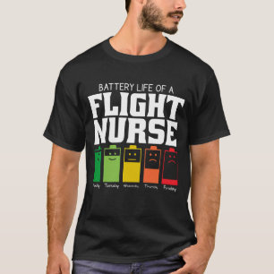 Camiseta Duración De La Batería De Una Enfermera De Vuelo