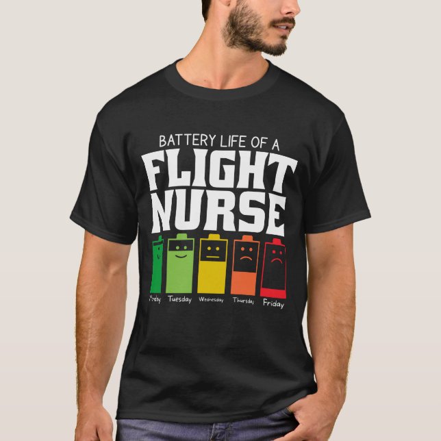 Camiseta Duración De La Batería De Una Enfermera De Vuelo (Anverso)