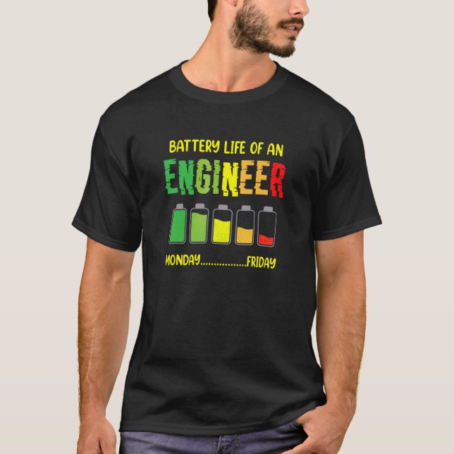 Camiseta Duración De La Batería De Una Semana De Ingeniería (Anverso)