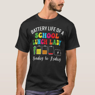 Camiseta Duración de la batería de una señora que sirve alm