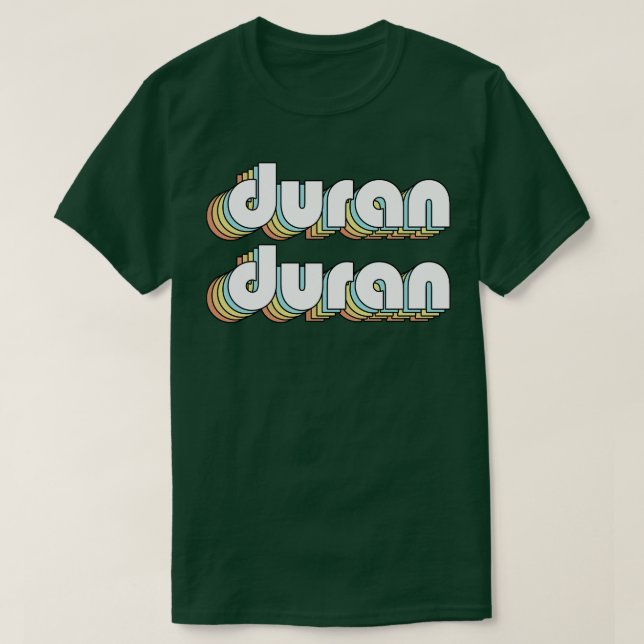 Camiseta Duran Duran Retro Typografía Estilo Faded (Diseño del anverso)