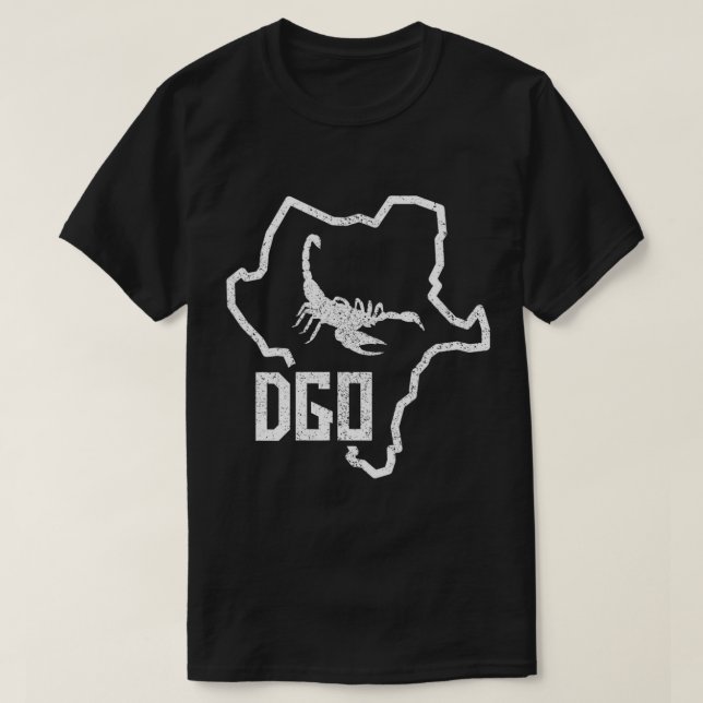 Camiseta Durango Alacran México Mapa Contorno De DGO T-Shir (Diseño del anverso)