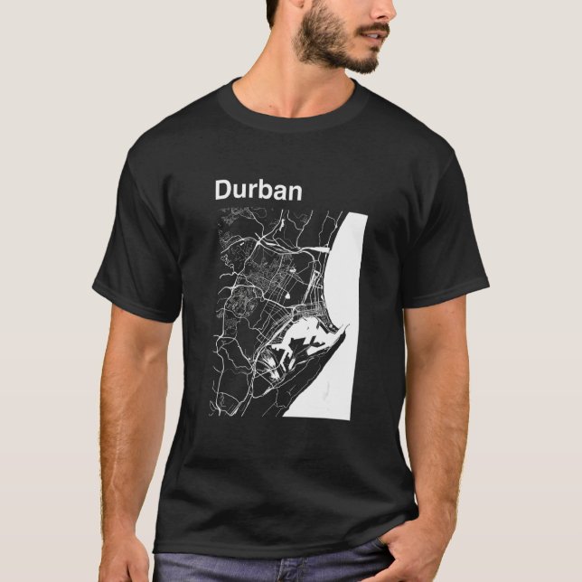 Camiseta Durban South Africa Classic City Map Graphic (Anverso)