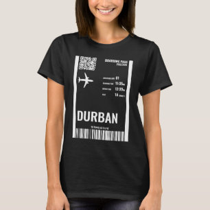 Camiseta Durban Sudáfrica Embarque con tarjeta aérea Ticket