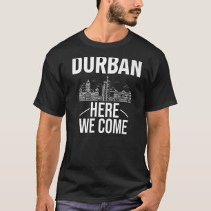 Camiseta Durban Sudáfrica: Viaje en mapa de líneas de vuelo