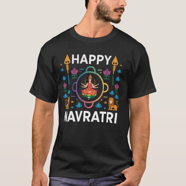 Camiseta Durga 1 diosa hindú de Navratri Graba (Anverso)