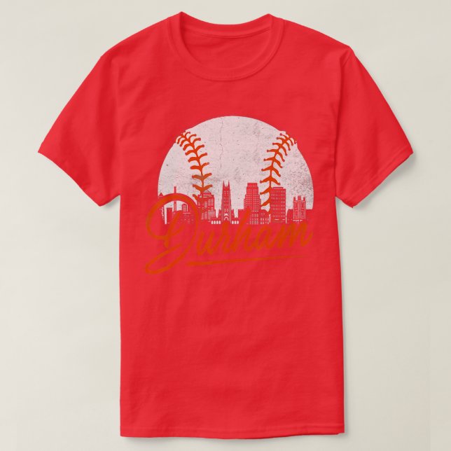 Camiseta Durham Baseball Skyline Bull City Funny Baseball L (Diseño del anverso)