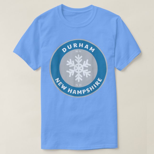 Camiseta Durham New Hampshire NE Winter Snow Snowflake Souv (Diseño del anverso)