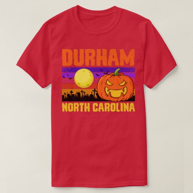 Camiseta Durham North Carolina Happy Halloween Party Local  (Diseño del anverso)