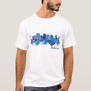 Camiseta Durham North Carolina Skyline Blue