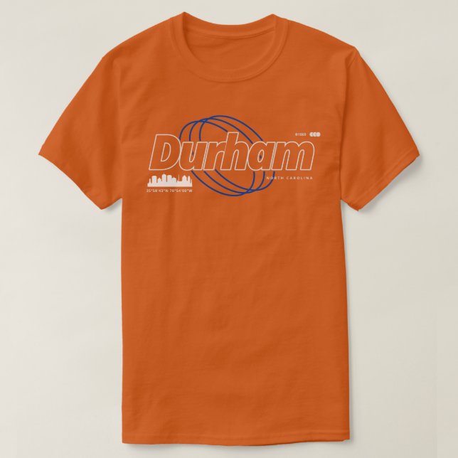 Camiseta Durham North olina Skyline Splash (Diseño del anverso)