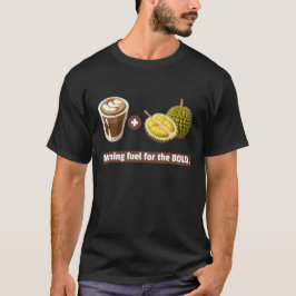 Camiseta Durian + café: Combustible matutino para las audac