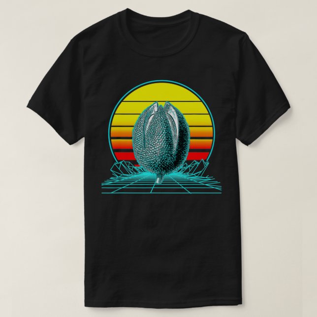 Camiseta Durión de atardecer retro vintage (Diseño del anverso)