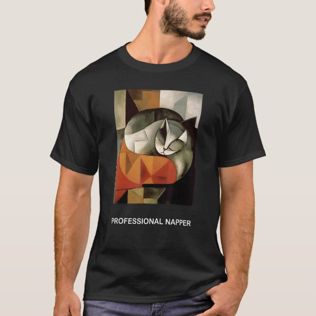 Camiseta Durmiente Profesional   Ca para Gato PapáMamá (Anverso)