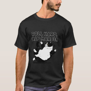 Camiseta Duro rodar siesta más dura gato dicho humorístico
