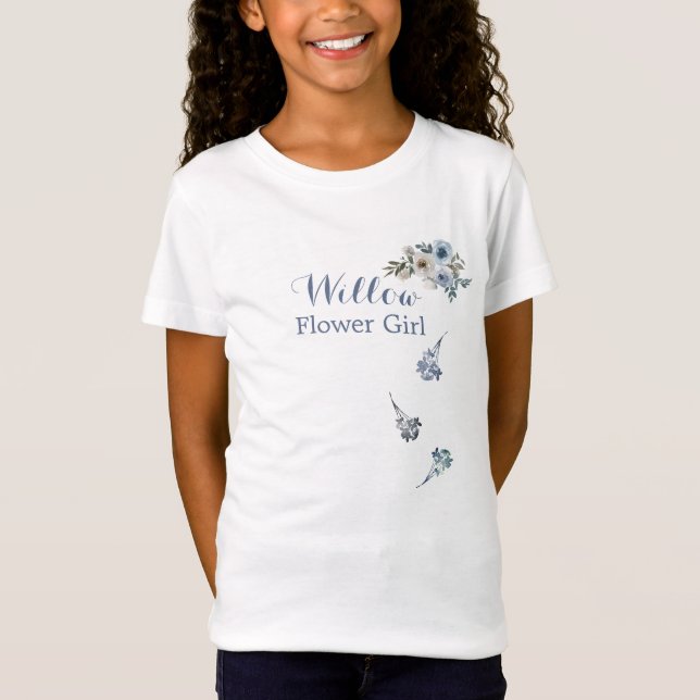 Camiseta Duste Blue White Floral Flower Girl - Tribu de nov (Anverso)
