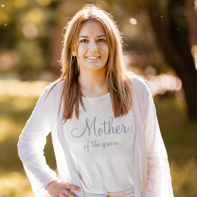 Camiseta Dusty Blue Calligraphy Madre del Groom (Mother of the Groom Tee)
