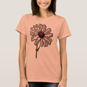 Camiseta Dusty Pink Daisy Flor de época