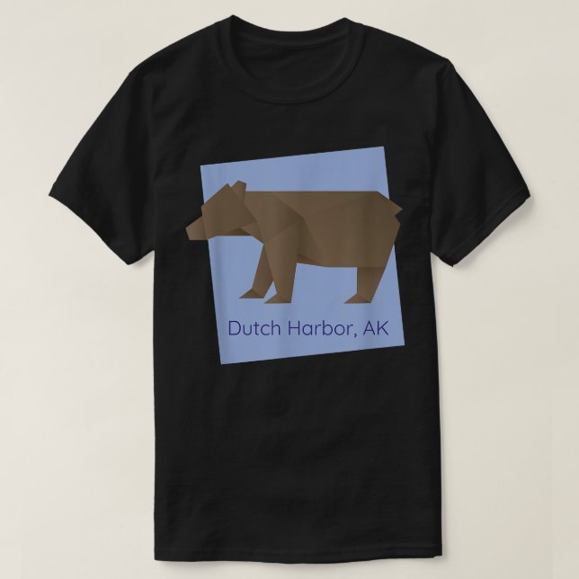 Camiseta Dutch Harbor Brown Origami Bear Abstract Geometric (Diseño del anverso)