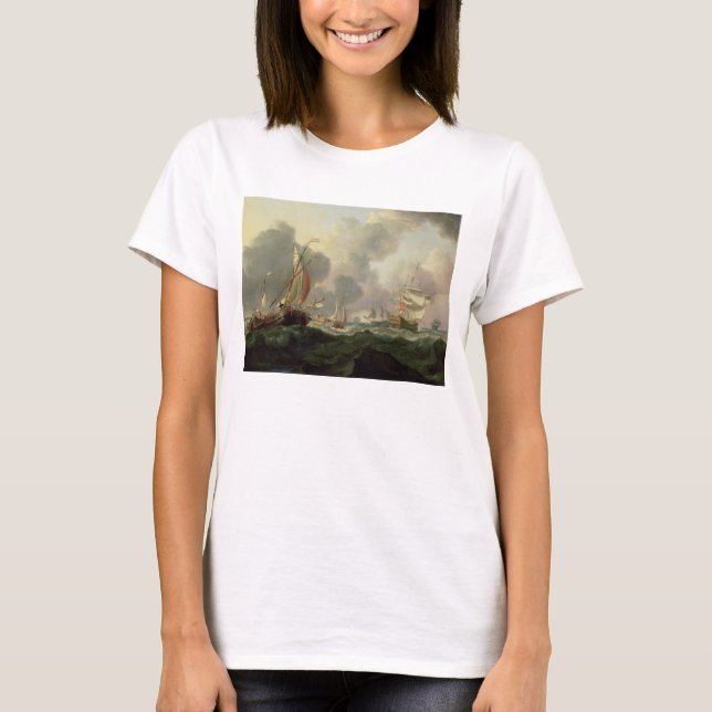 Camiseta Dutch Pinks and a British Frigate in Choppy Seas (Anverso)
