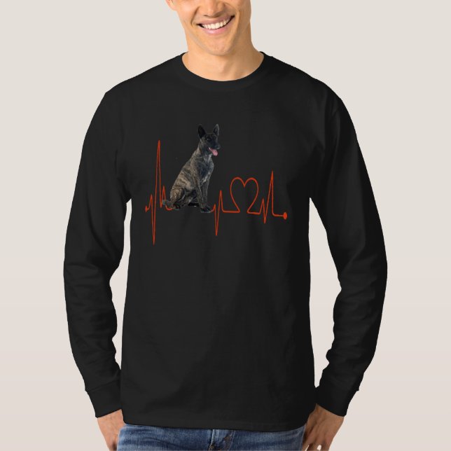 Camiseta Dutch Shepherd Dog Heartbeat EKG My Dogs Are My Ca (Anverso)