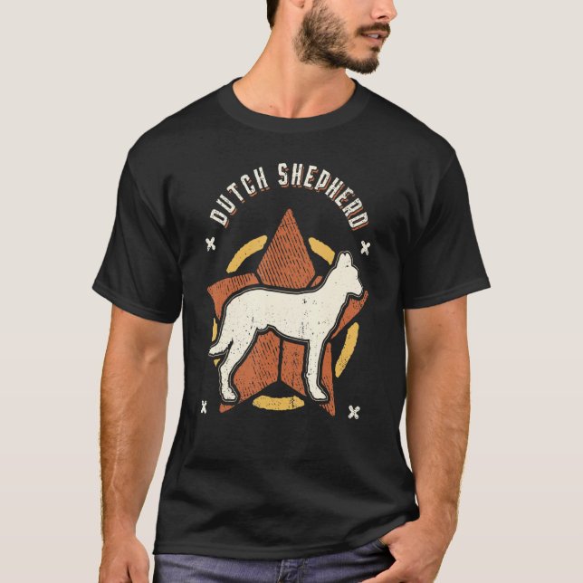 Camiseta Dutch Shepherd Vintage Retro Classic Dog (Anverso)