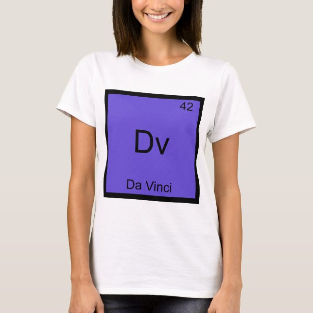 Camiseta Dv - Símbolo del Elemento de Química Dive (Anverso)