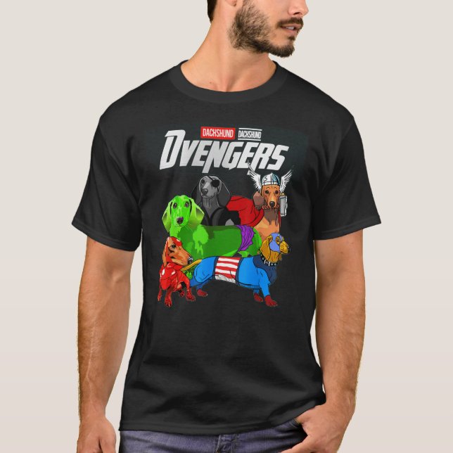Camiseta Dvengers T Shirt Divertido Perro Dachshund Regalo  (Anverso)