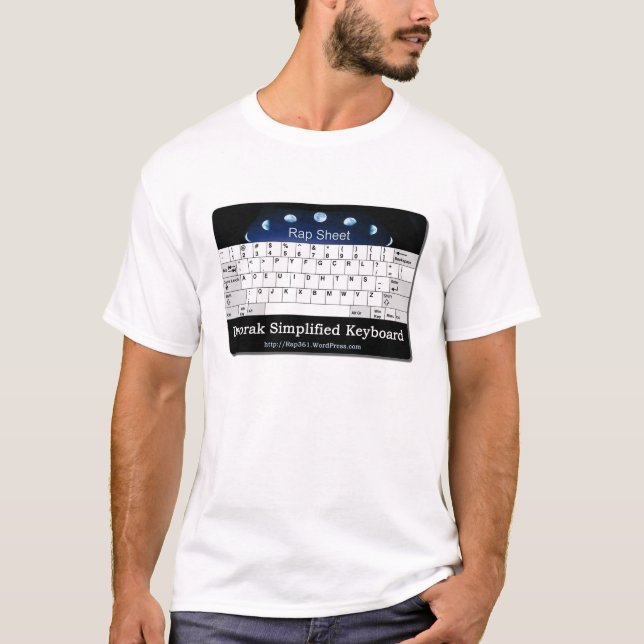 Camiseta Dvorak simplificó el teclado (Anverso)